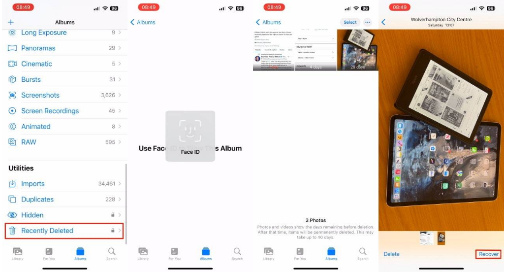 昌乐苹果14维修分享 iPhone14 上恢复已删除的照片 