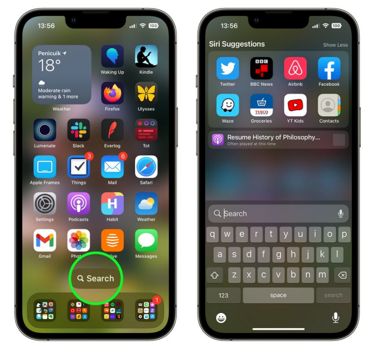 昌乐苹果手机维修分享升级到 iOS 16 后，如何删除主屏幕上的搜索按钮 